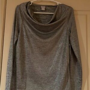 Chicos Cowl Neck Sweater - Silver